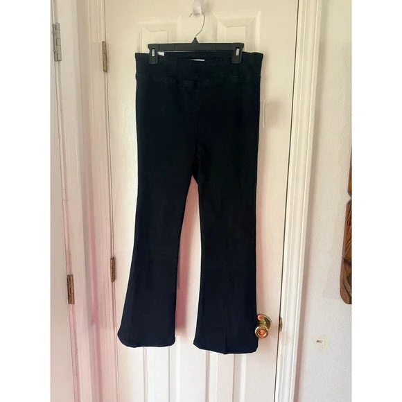 FRAME Jetset High Rise Crop Mini Bootcut Jeans Sheen Noir Black Size 2 JCMB631 - Picture 3 of 5